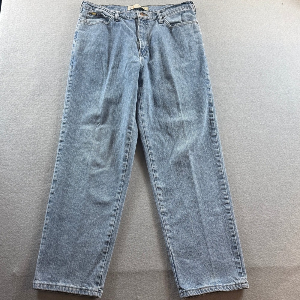 Lee Relaxed Fit Jeans Mens 34x30 Blue Light Wash Denim 2056553